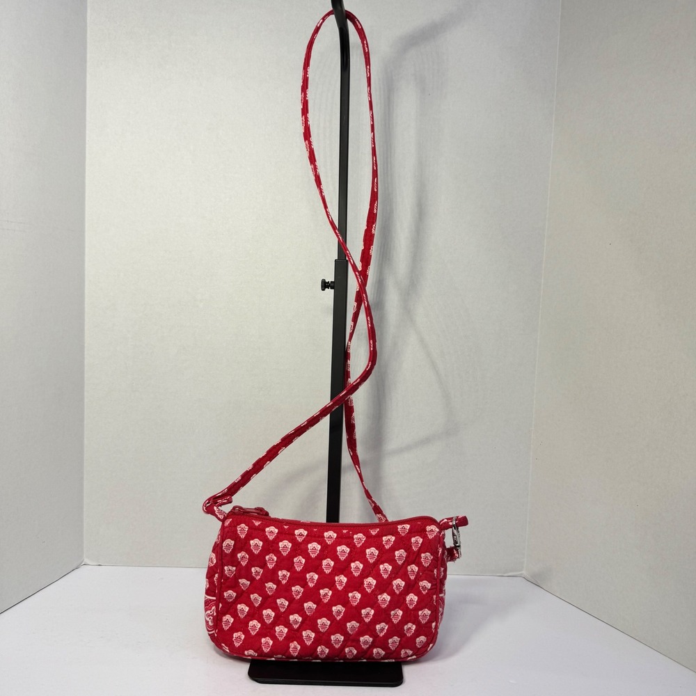 Vera Bradley VTG "Nantucket Red" Quilted 100% Cotton Mini Crossbody Bag Wristle